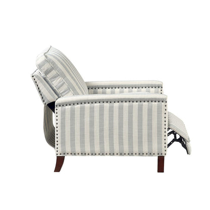 Homelegance  - Landrum Push Back Reclining Chair in Beige with grayish blue stripe pattern - 9257NF-1  view 5