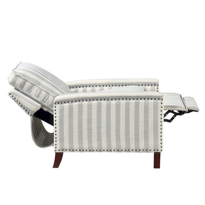 Homelegance  - Landrum Push Back Reclining Chair in Beige with grayish blue stripe pattern - 9257NF-1  view 8