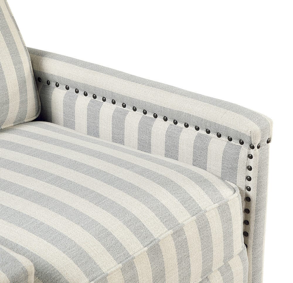 Homelegance  - Landrum Push Back Reclining Chair in Beige with grayish blue stripe pattern - 9257NF-1  view 9