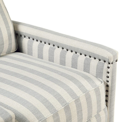 Homelegance  - Landrum Push Back Reclining Chair in Beige with grayish blue stripe pattern - 9257NF-1  view 9