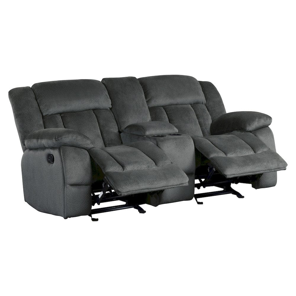Homelegance  - Laurelton Double Glider Reclining Love Seat W/ Center Console in Charcoal - 9636CC-2  view 1
