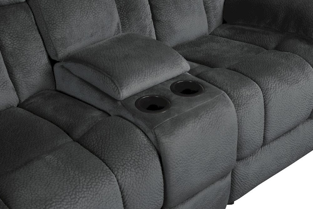 Homelegance  - Laurelton Double Glider Reclining Love Seat W/ Center Console in Charcoal - 9636CC-2  view 2