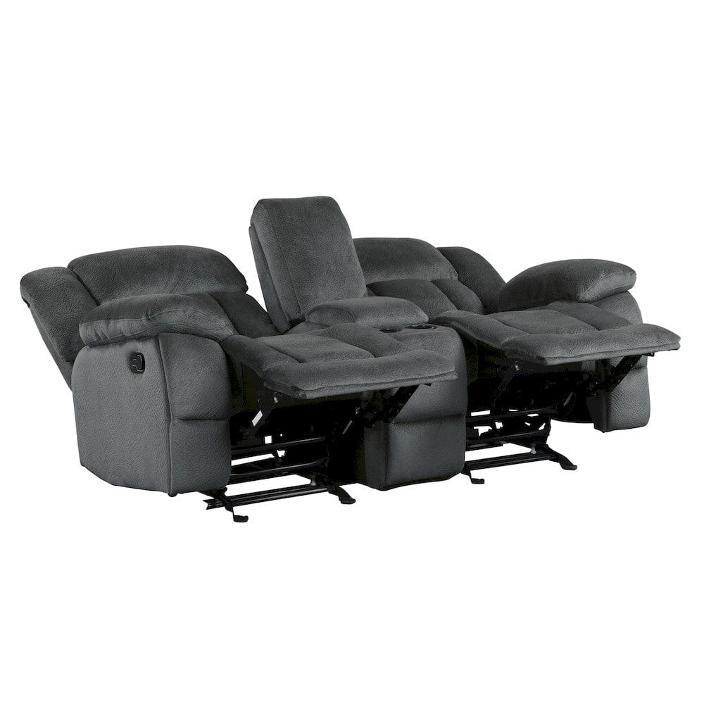 Homelegance  - Laurelton Double Glider Reclining Love Seat W/ Center Console in Charcoal - 9636CC-2  view 10