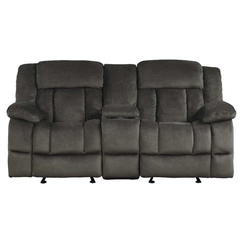 Homelegance  - Laurelton Double Glider Reclining Love Seat W/ Center Console in chocolate - 9636-2  view 1