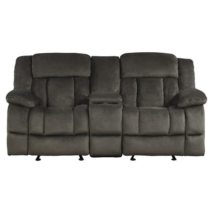 Homelegance  - Laurelton Double Glider Reclining Love Seat W/ Center Console in chocolate - 9636-2  view 1