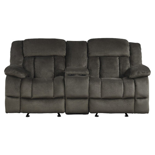 Homelegance  - Laurelton Double Glider Reclining Love Seat W/ Center Console in chocolate - 9636-2  view 1