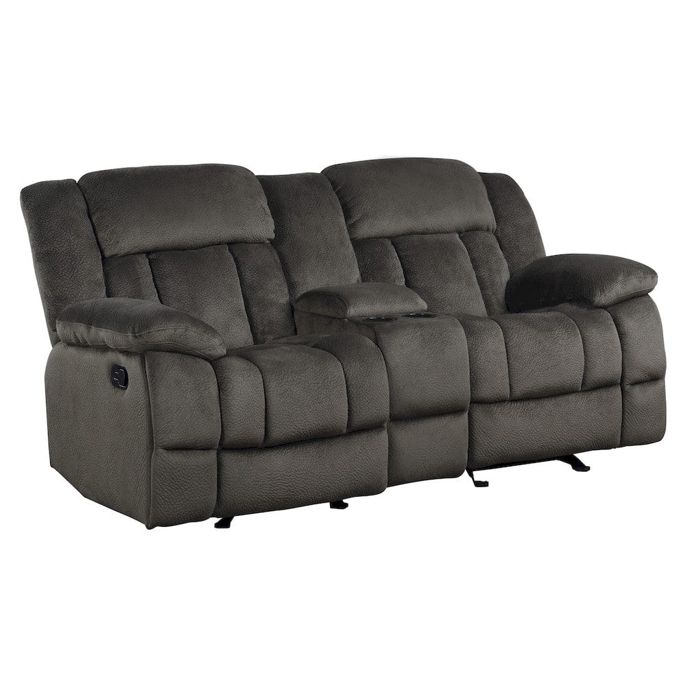 Homelegance  - Laurelton Double Glider Reclining Love Seat W/ Center Console in chocolate - 9636-2  view 3