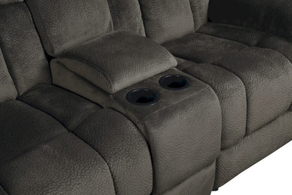 Homelegance  - Laurelton Double Glider Reclining Love Seat W/ Center Console in chocolate - 9636-2  view 5