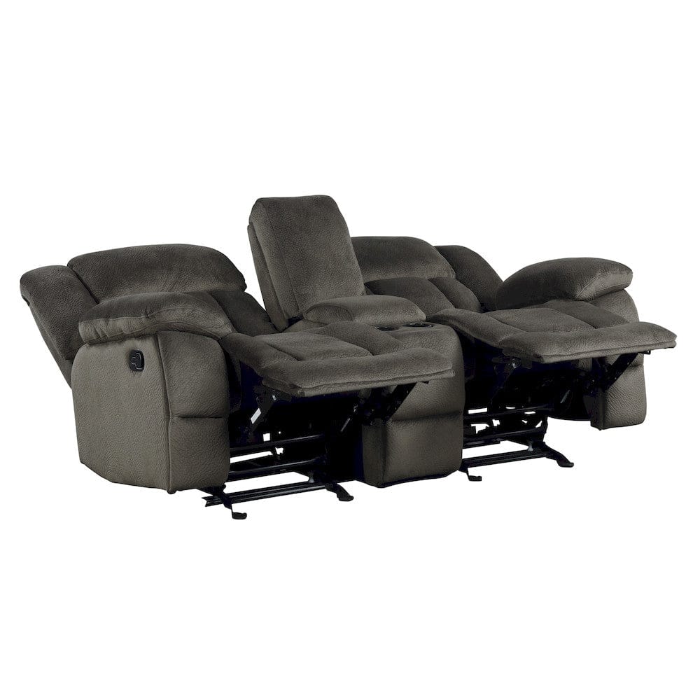 Homelegance  - Laurelton Double Glider Reclining Love Seat W/ Center Console in chocolate - 9636-2  view 11