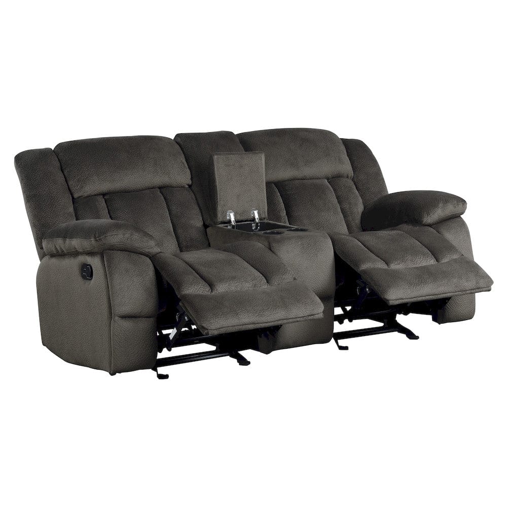 Homelegance  - Laurelton Double Glider Reclining Love Seat W/ Center Console in chocolate - 9636-2  view 12