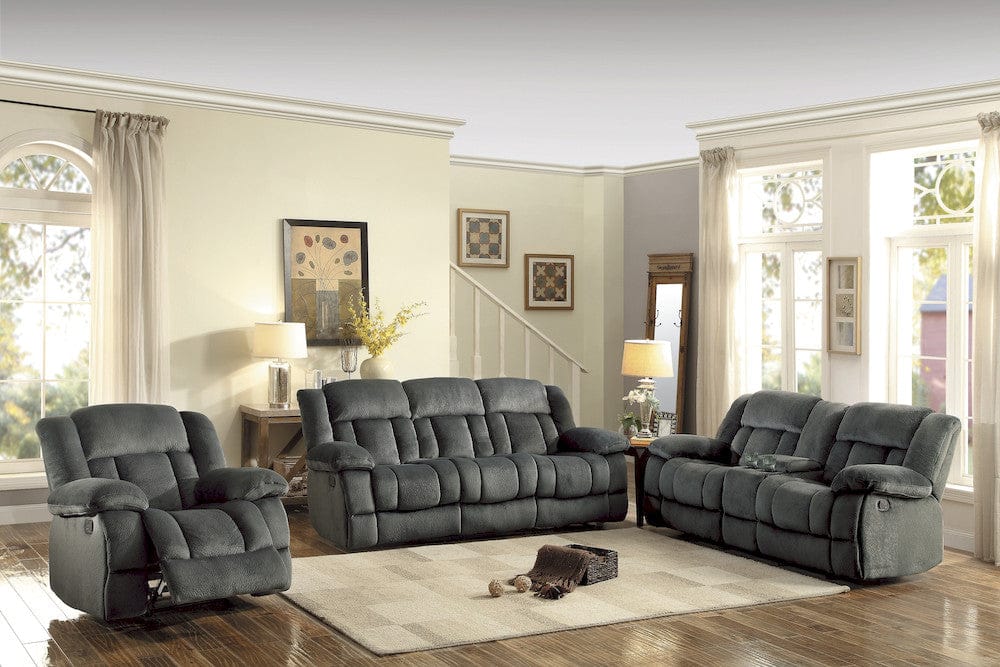 Homelegance  - Laurelton Double Reclining Sofa in Charcoal - 9636CC-3  view 7