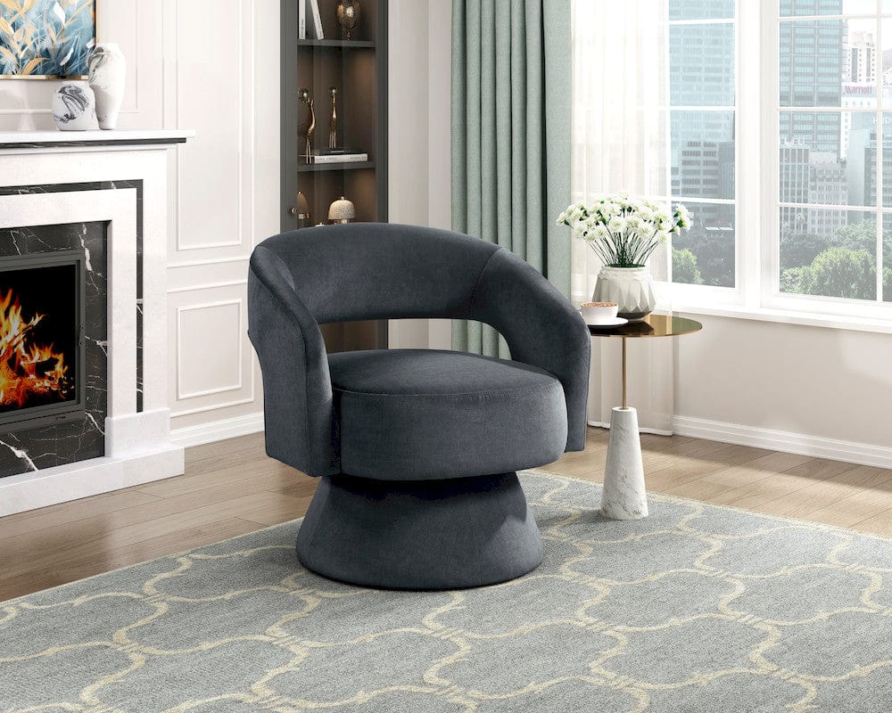 Homelegance  - Lavon Swivel Chair in Dark gray - 1003DGY-1  view 7