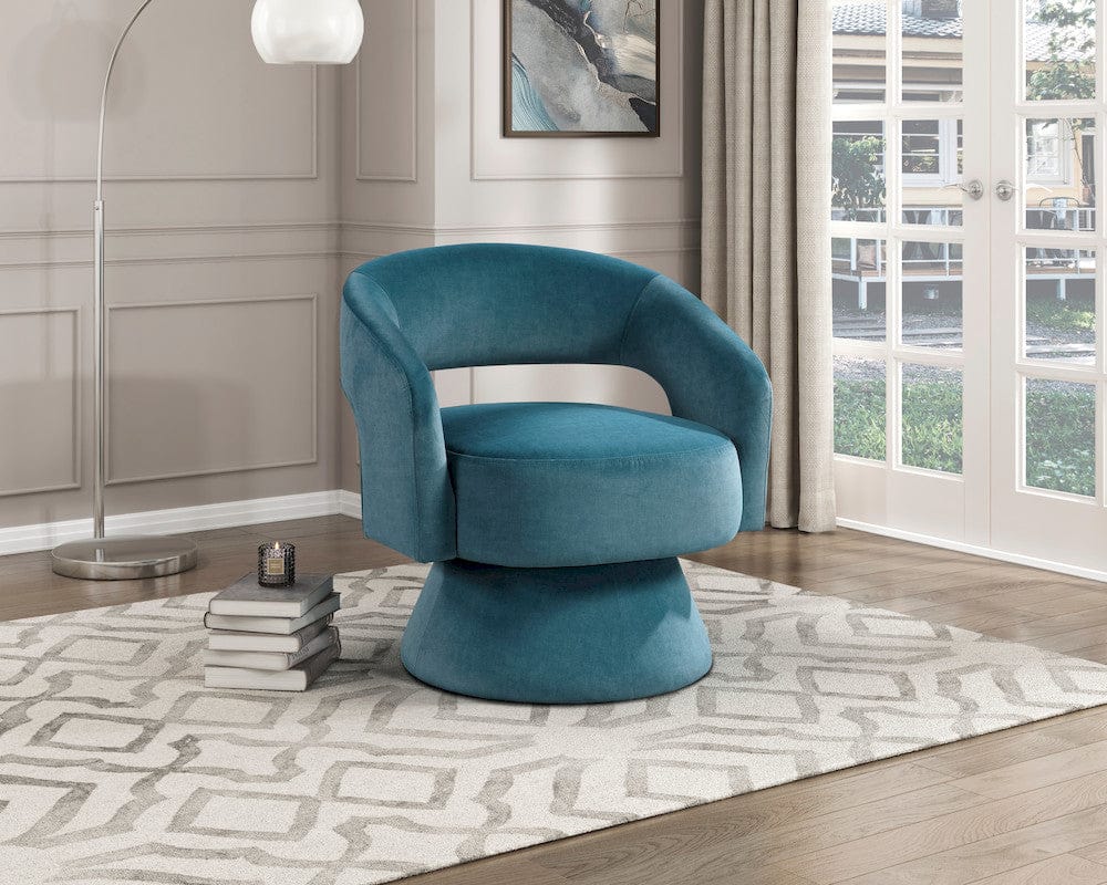 Homelegance  - Lavon Swivel Chair in Dark Teal - 1003DTL-1  view 2