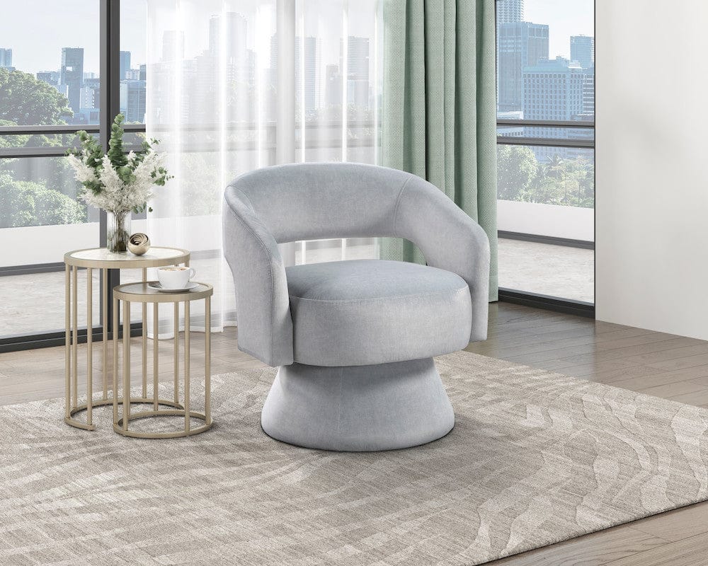 Homelegance  - Lavon Swivel Chair in Gray - 1003GRY-1  view 2