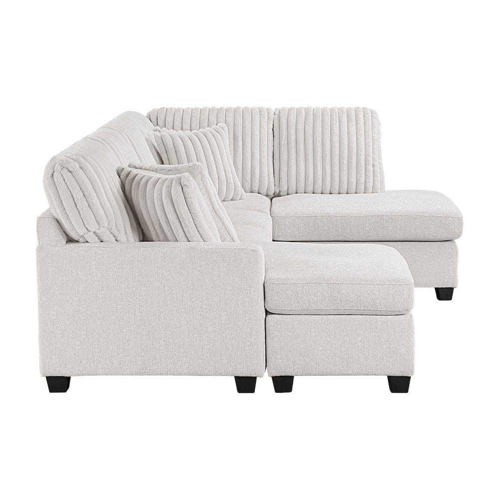 Homelegance  - Lawson 2-Piece Sectional W/ Chaise in Taupe - 8470TPEx23LCRC  view 4