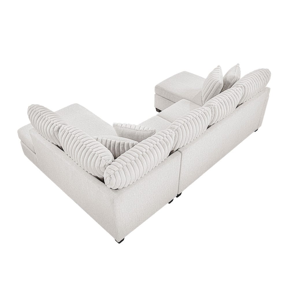 Homelegance  - Lawson 2-Piece Sectional W/ Chaise in Taupe - 8470TPEx23LCRC  view 6