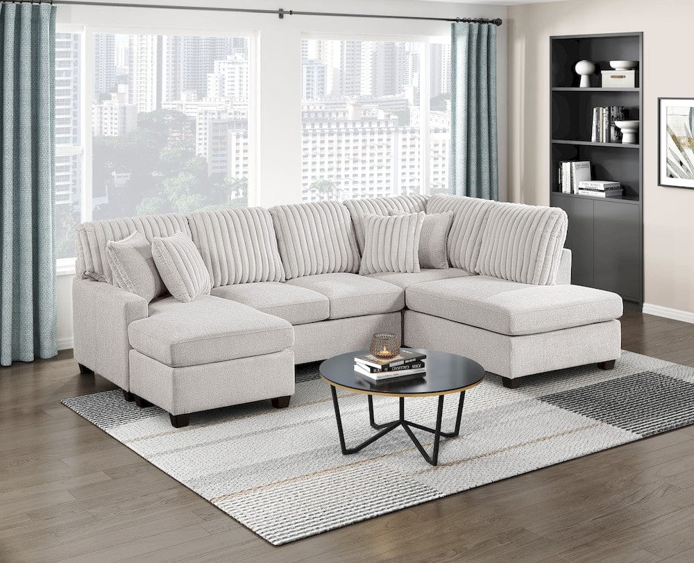 Homelegance  - Lawson 2-Piece Sectional W/ Chaise in Taupe - 8470TPEx23LCRC  view 11