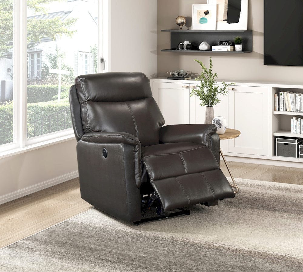 Homelegance  - Leif Power Reclining Chair in Dark brown - 8459DBR-1PW  view 2