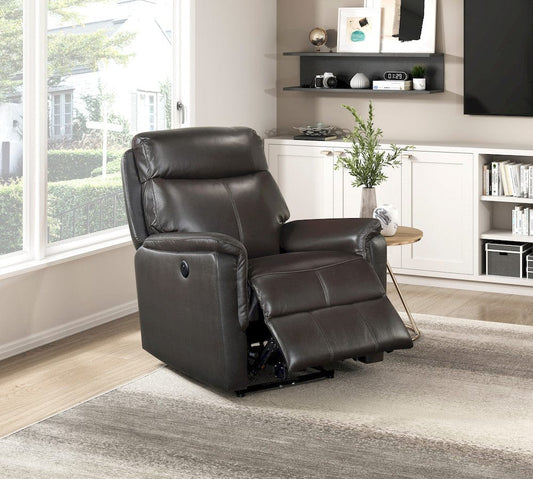 Homelegance  - Leif Power Reclining Chair in Dark brown - 8459DBR-1PW  view 2