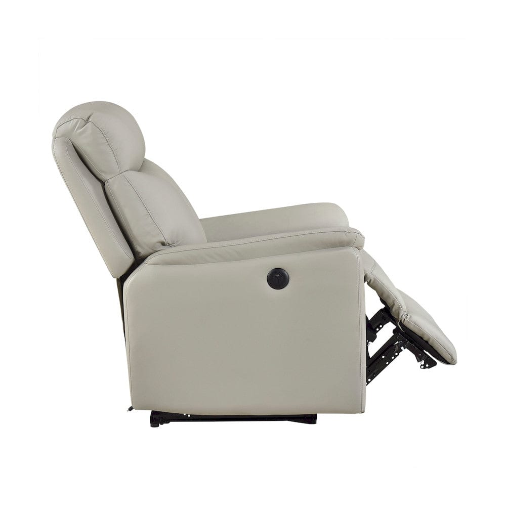 Homelegance  - Leif Power Reclining Chair in Light gray - 8459LGY-1PW  view 12
