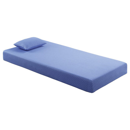 Homelegance  - Leo 7" Blue Twin Gel-Infused Memory Foam Mattress and Pillow Set in Blue - MT-PG07BLT  view 2