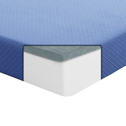 Homelegance  - Leo 7" Blue Twin Gel-Infused Memory Foam Mattress and Pillow Set in Blue - MT-PG07BLT  view 5