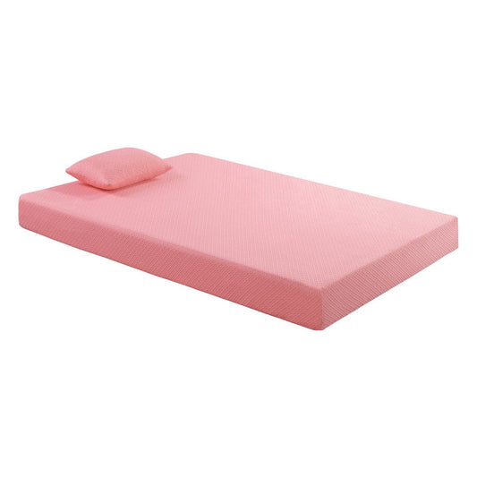 Homelegance  - Leo 7" Pink Full Gel-Infused Memory Foam Mattress and Pillow Set in Pink - MT-PG07PKF  view 1