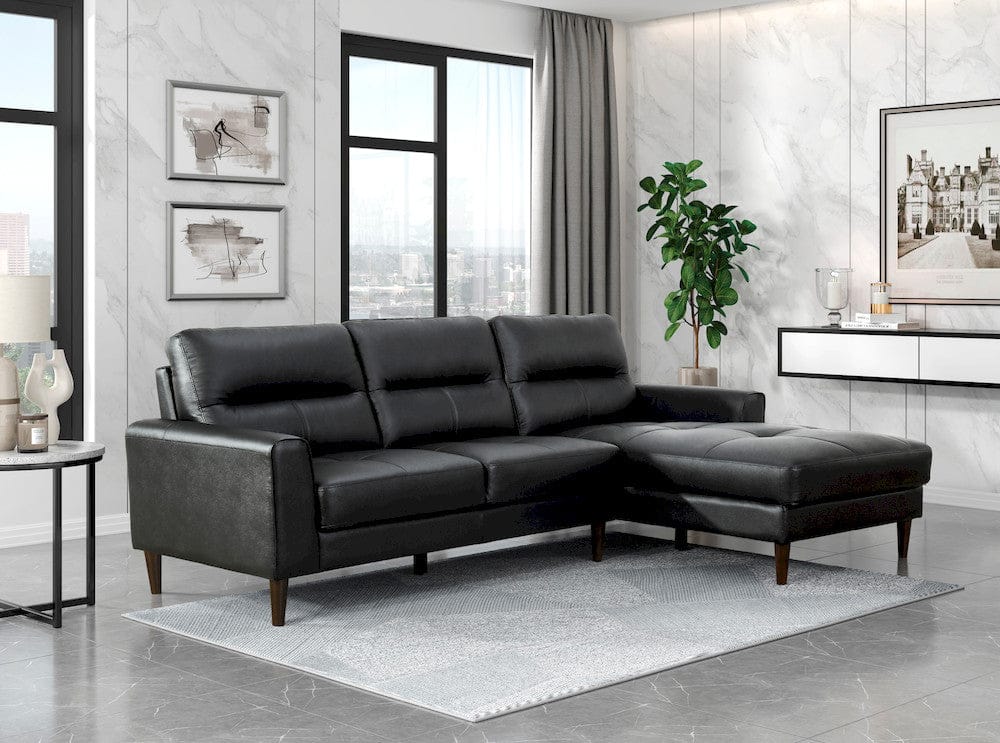 Homelegance  - Lewes 2-Piece Sectional W/ Right Chaise in Black - 8566BLKxSC  view 4