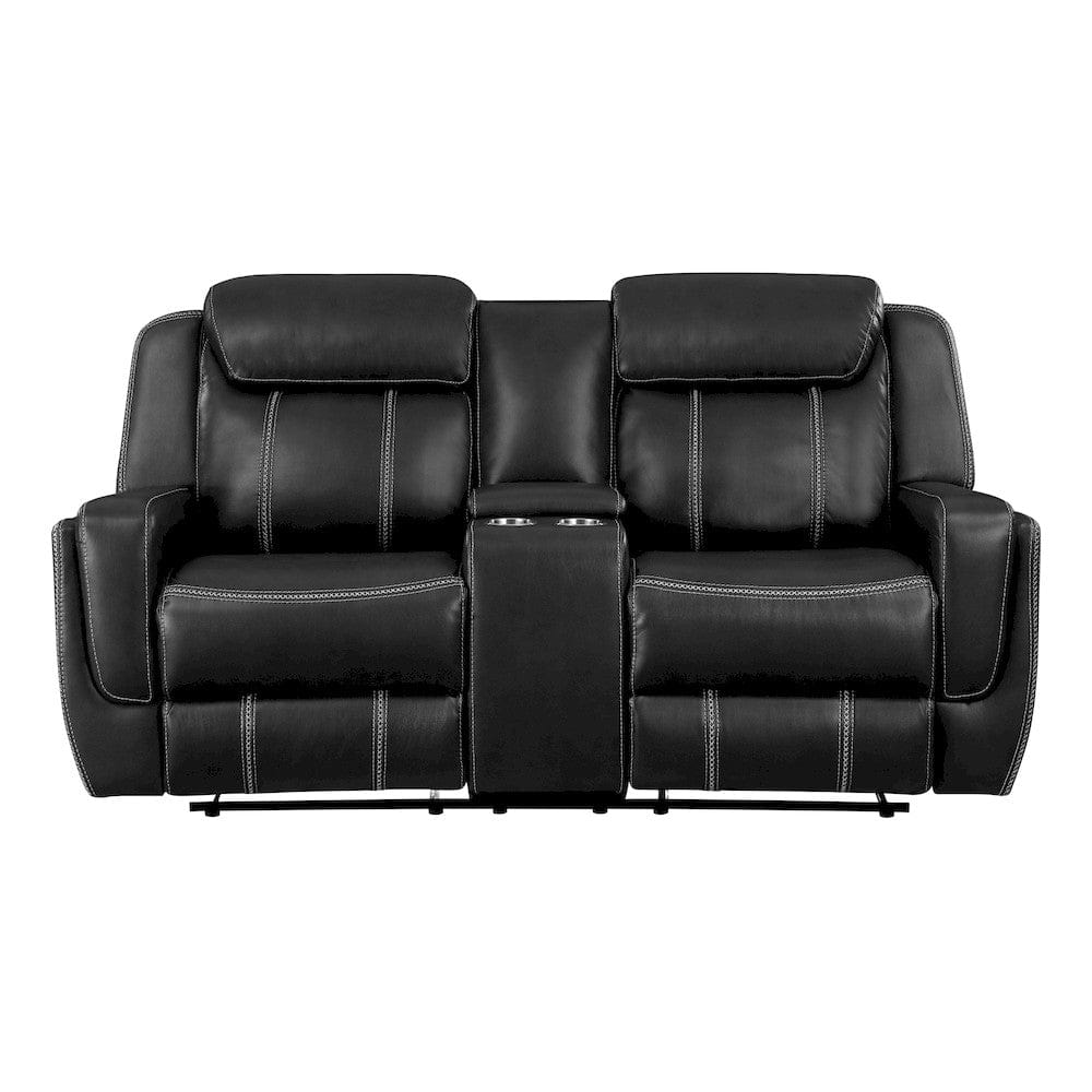 Homelegance  - Littleton Double Reclining Love Seat W/ Center Console, Receptacles and USB Ports in Black - 8516BK-2  view 1