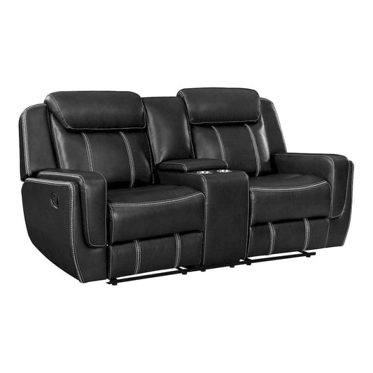 Homelegance  - Littleton Double Reclining Love Seat W/ Center Console, Receptacles and USB Ports in Black - 8516BK-2  view 2