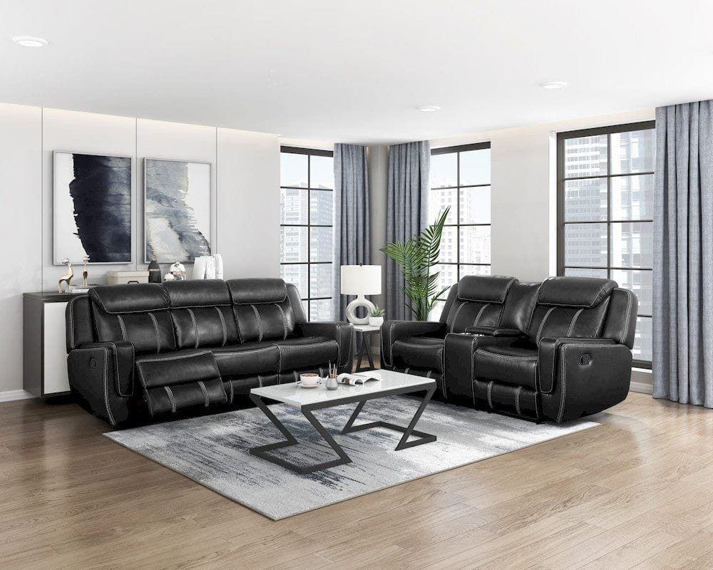 Homelegance  - Littleton Double Reclining Love Seat W/ Center Console, Receptacles and USB Ports in Black - 8516BK-2  view 6