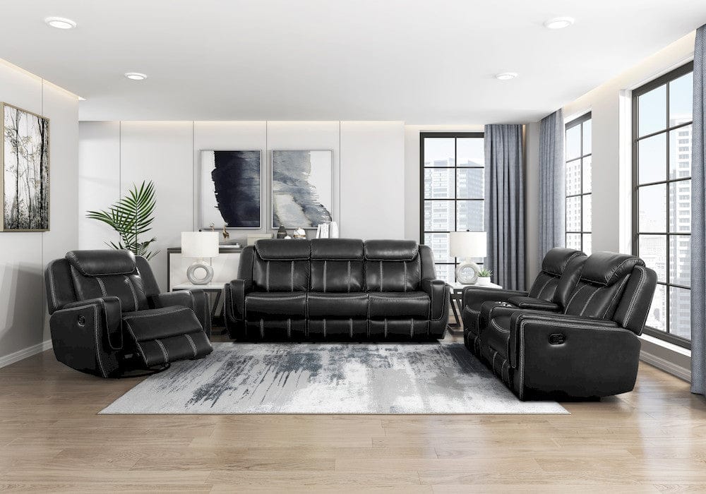 Homelegance  - Littleton Double Reclining Love Seat W/ Center Console, Receptacles and USB Ports in Black - 8516BK-2  view 7