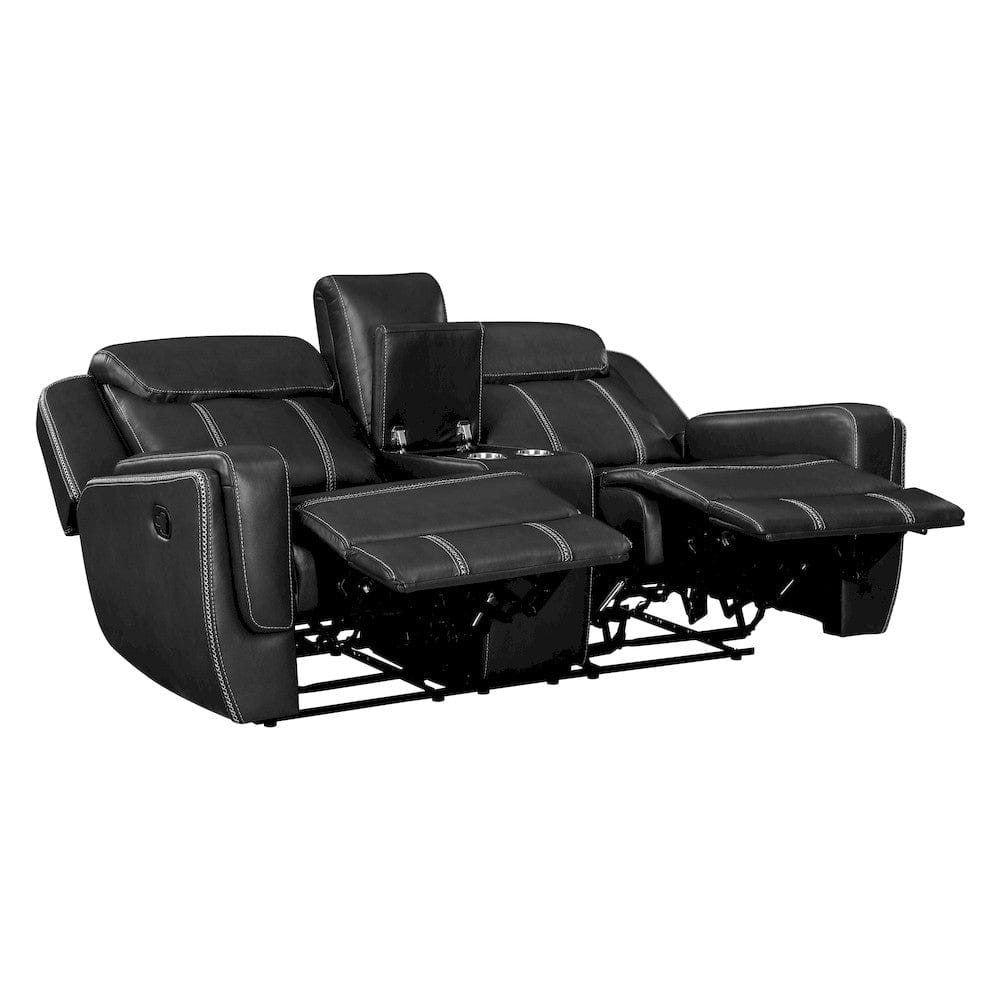 Homelegance  - Littleton Double Reclining Love Seat W/ Center Console, Receptacles and USB Ports in Black - 8516BK-2  view 11