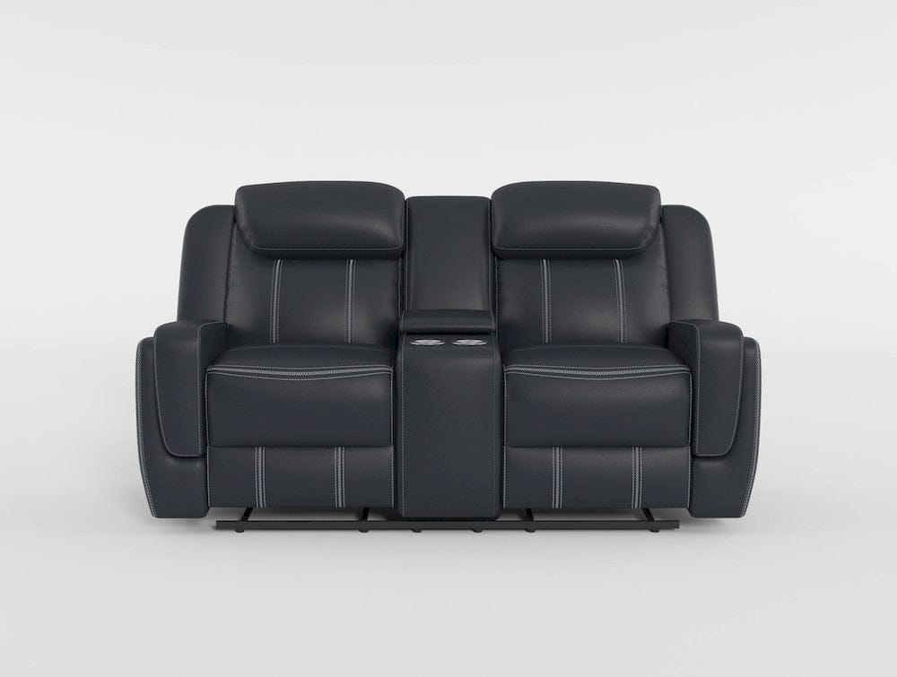 Homelegance  - Littleton Double Reclining Love Seat W/ Center Console, Receptacles and USB Ports in Blue - 8516BU-2  view 9