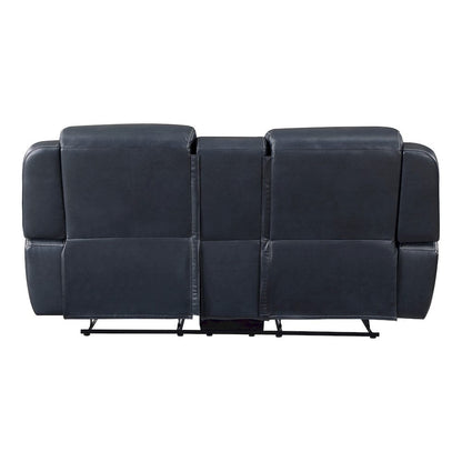 Homelegance  - Littleton Double Reclining Love Seat W/ Center Console, Receptacles and USB Ports in Blue - 8516BU-2  view 10