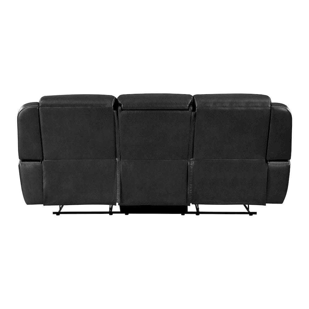 Homelegance  - Littleton Double Reclining Sofa W/ Center Drop-Down Cup Holders,Storage Pouch, Receptacles and USB Ports in Black - 8516BK-3  view 3