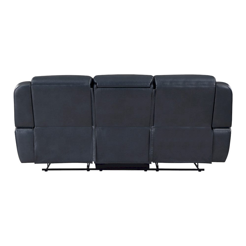 Homelegance  - Littleton Double Reclining Sofa W/ Center Drop-Down Cup Holders,Storage Pouch, Receptacles and USB Ports in Blue - 8516BU-3  view 3