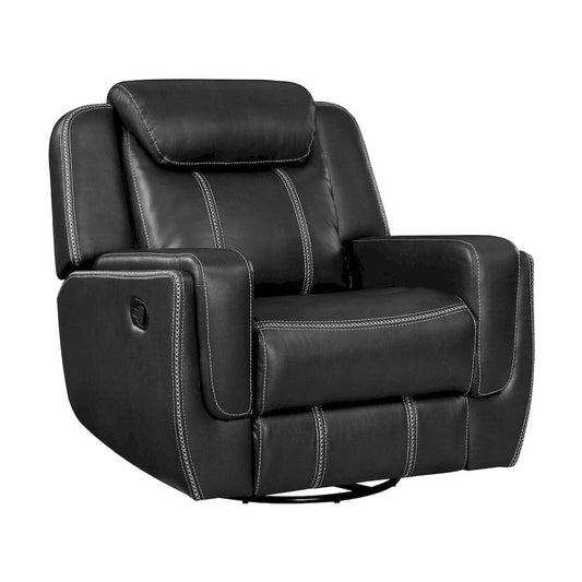 Homelegance  - Littleton Swivel Glider Reclining Chair in Black - 8516BK-1  view 2