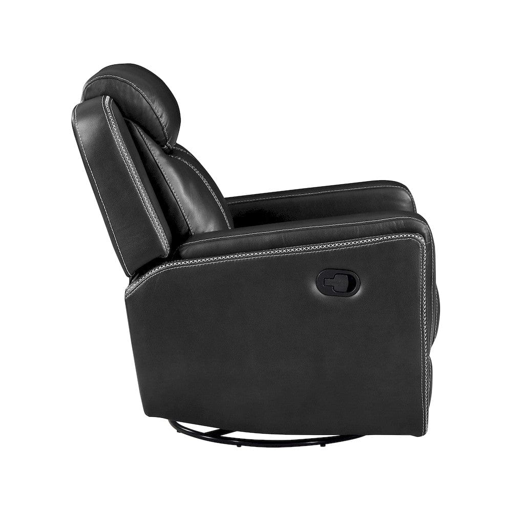 Homelegance  - Littleton Swivel Glider Reclining Chair in Black - 8516BK-1  view 3