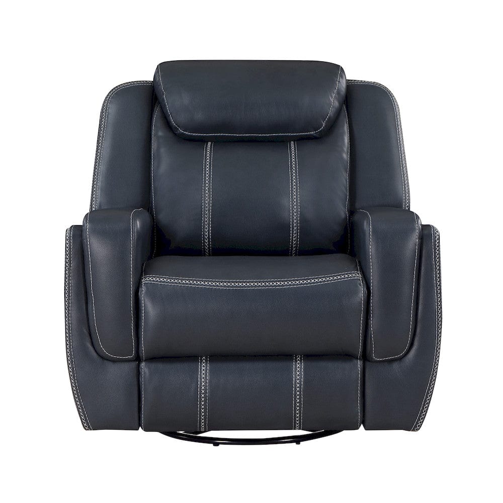 Homelegance  - Littleton Swivel Glider Reclining Chair in Blue - 8516BU-1  view 1