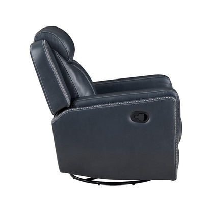 Homelegance  - Littleton Swivel Glider Reclining Chair in Blue - 8516BU-1  view 3