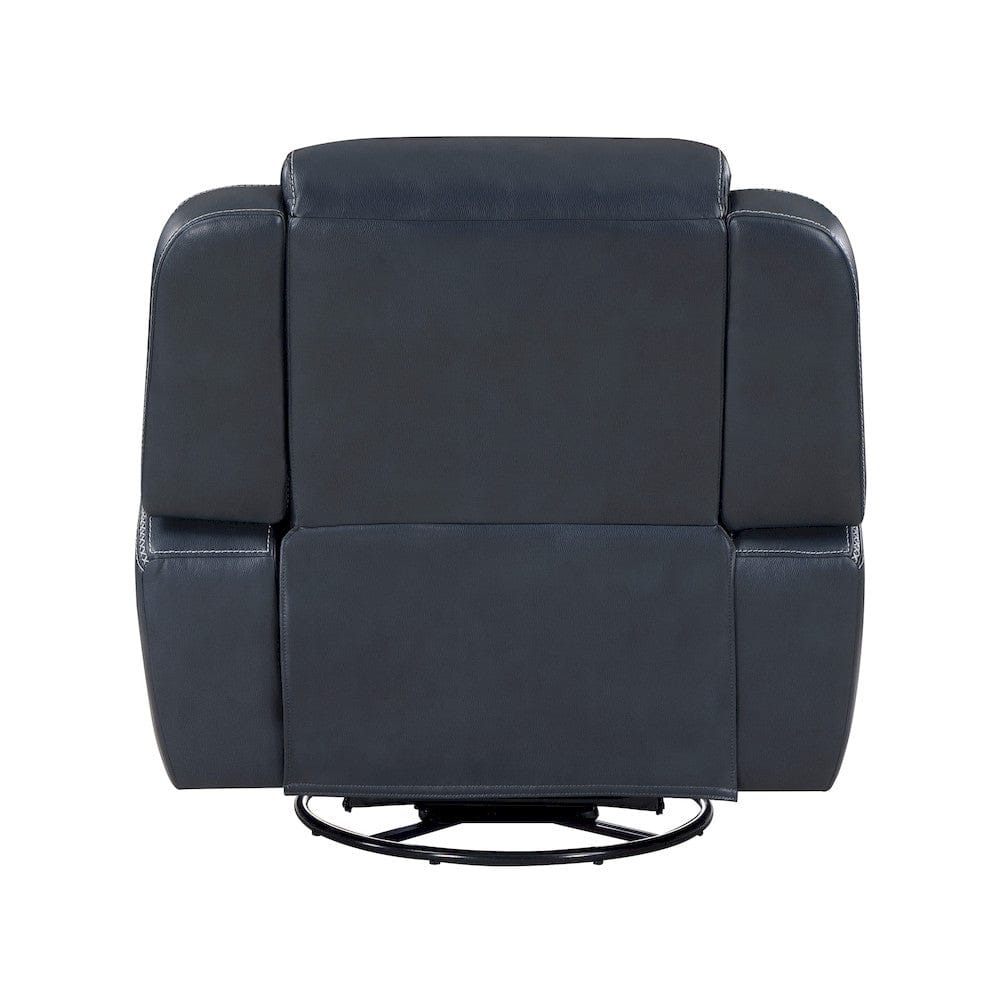Homelegance  - Littleton Swivel Glider Reclining Chair in Blue - 8516BU-1  view 4