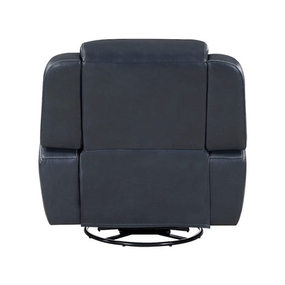 Homelegance  - Littleton Swivel Glider Reclining Chair in Blue - 8516BU-1  view 4