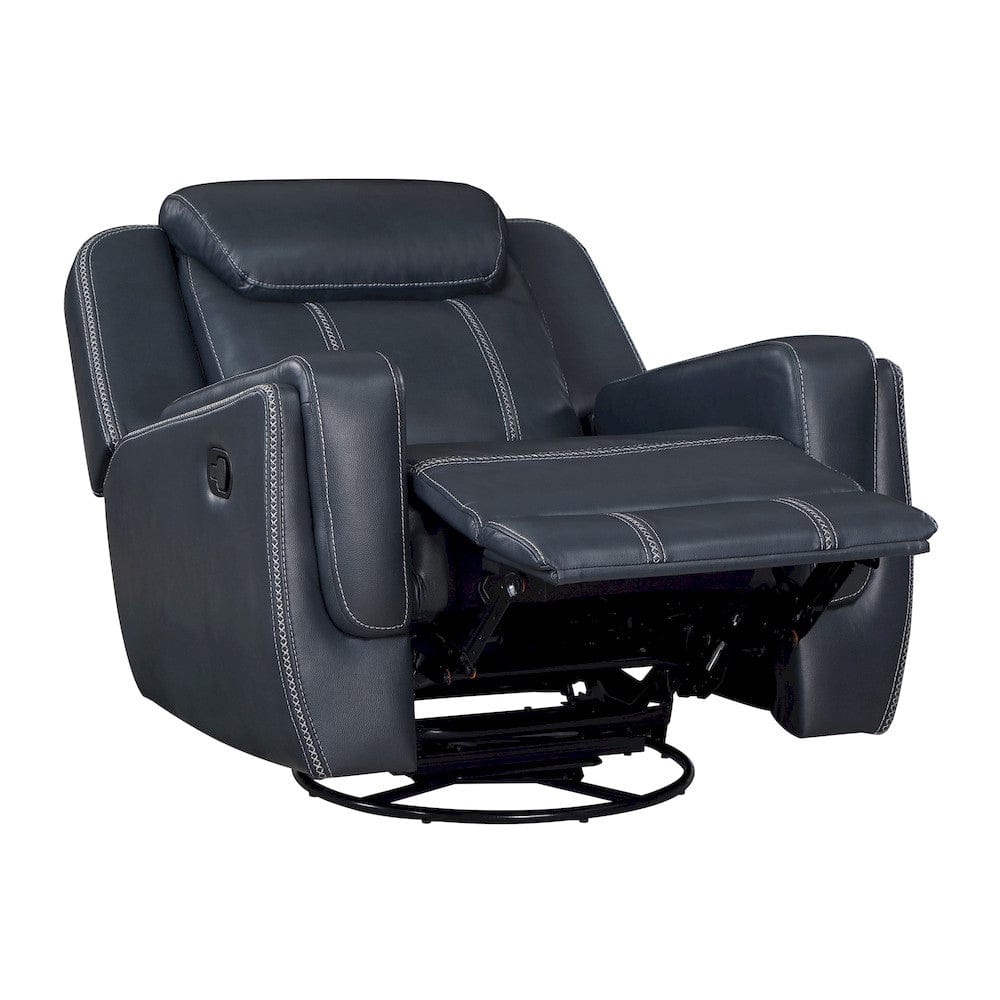 Homelegance  - Littleton Swivel Glider Reclining Chair in Blue - 8516BU-1  view 5