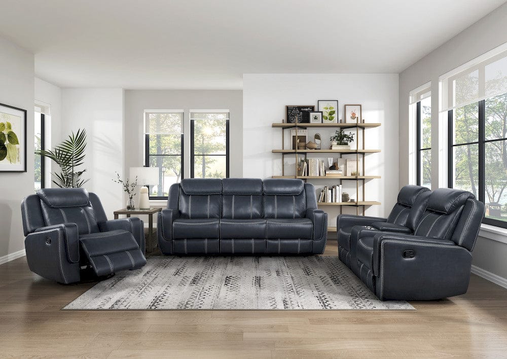 Homelegance  - Littleton Swivel Glider Reclining Chair in Blue - 8516BU-1  view 6