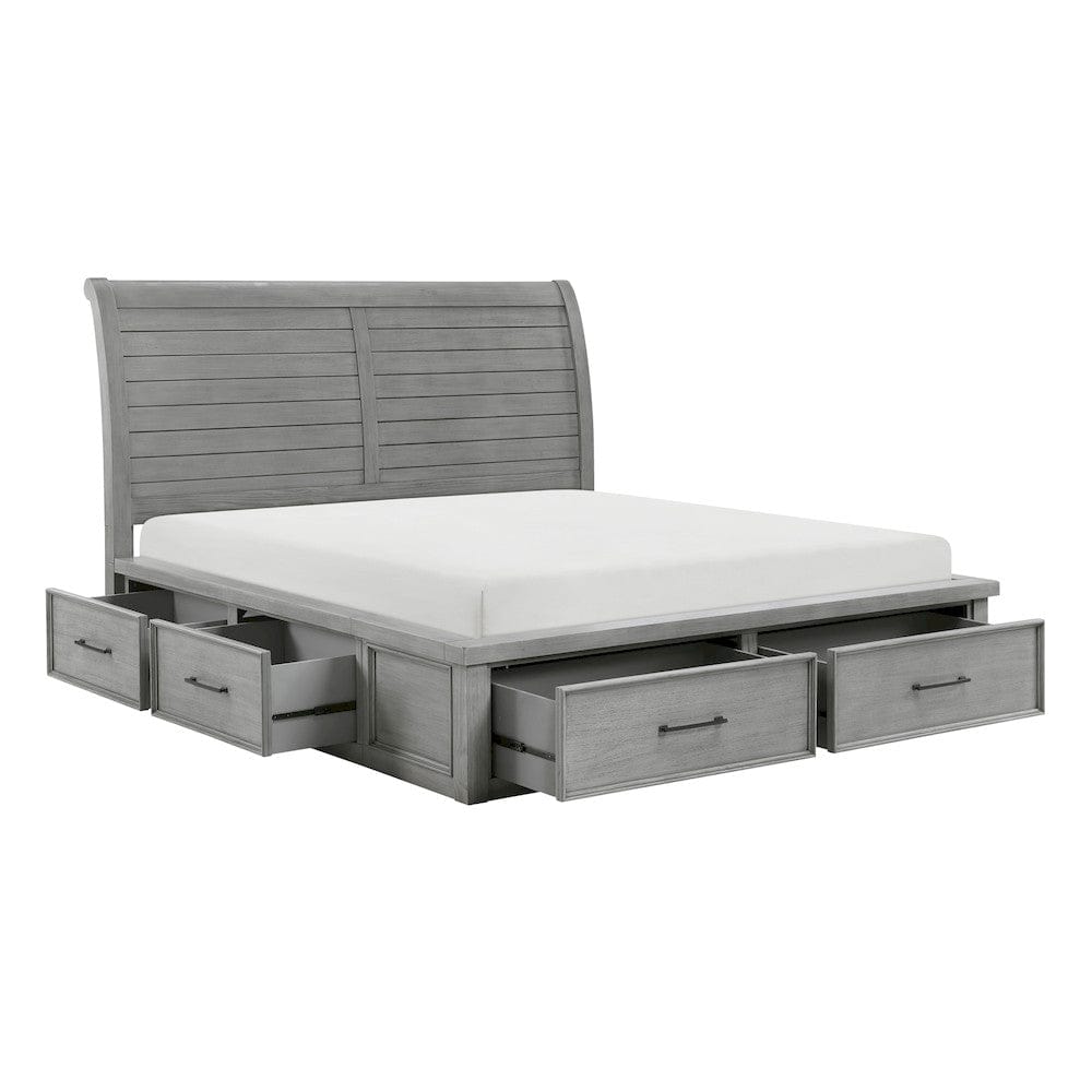 Homelegance  - Logandale Queen Platform Bed W/ Storage Footboard and Side Rails - 1559DG-1x  view 8