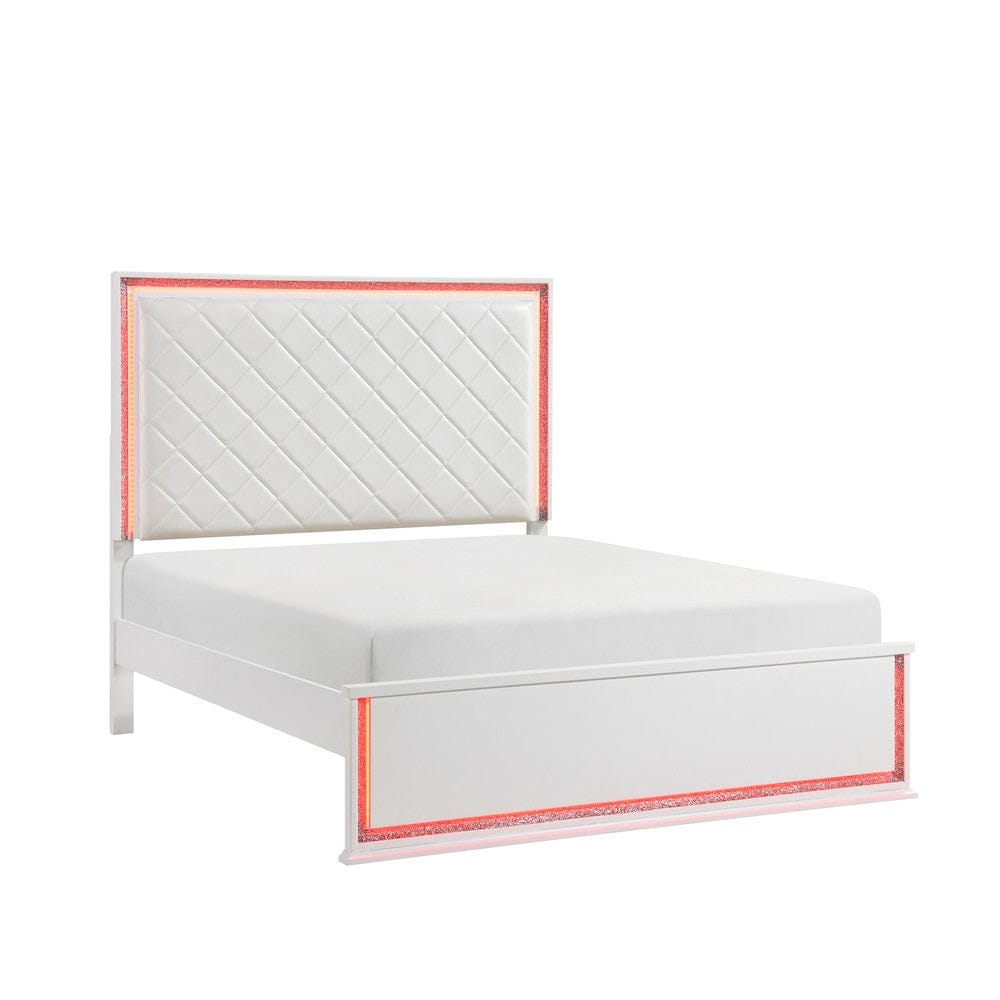 Homelegance  - Lumin Queen Bed in White - 2390-1x  view 4