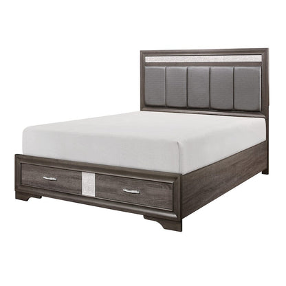 Homelegance  - Luster California King Platform Bed W/ Footboard Storage in Gray - 1505K-1CKx  view 2