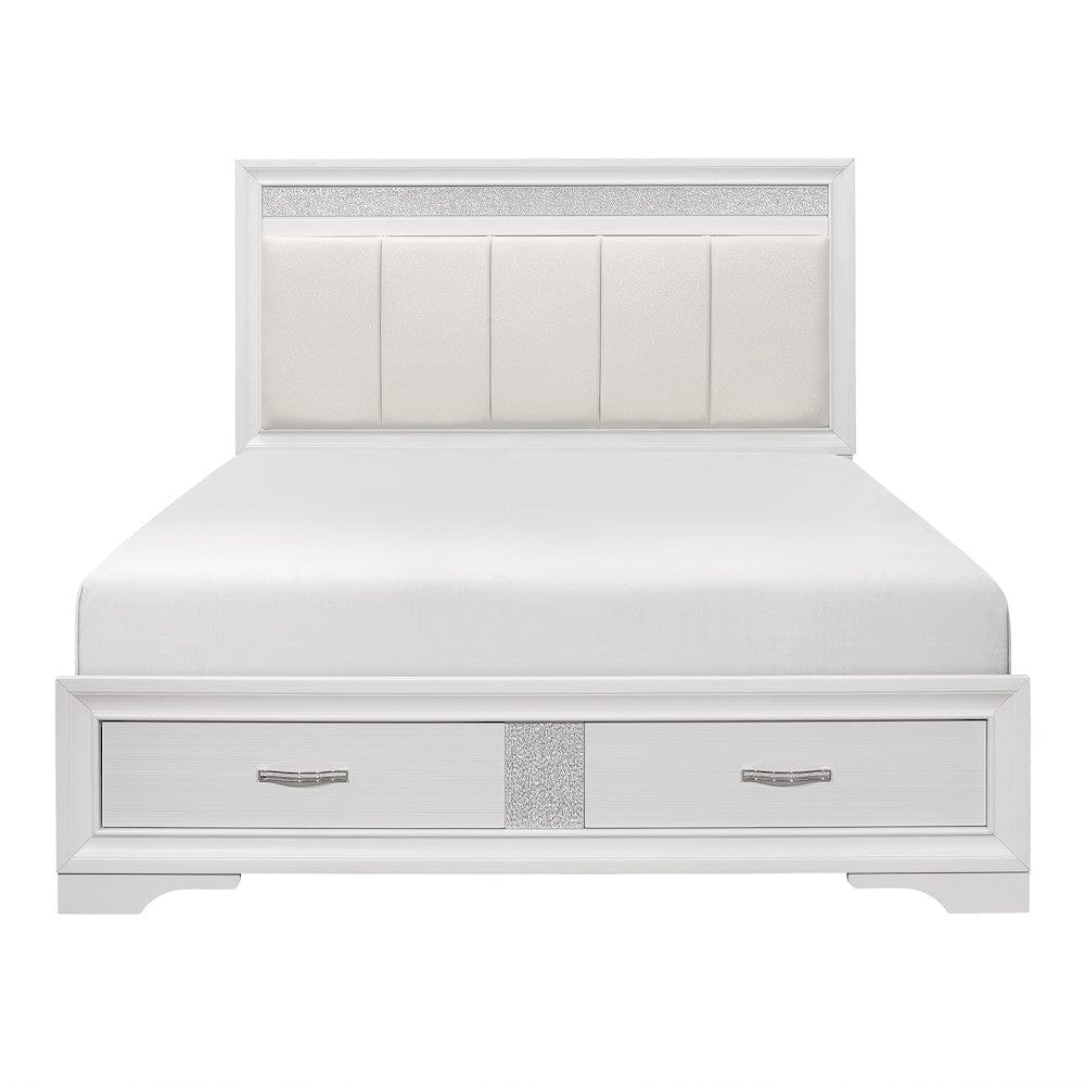 Homelegance  - Luster Eastern King Platform Bed W/ Footboard Storage in White - 1505WK-1EKx  view 1
