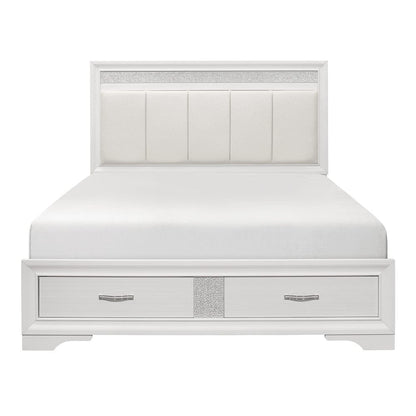 Homelegance  - Luster Eastern King Platform Bed W/ Footboard Storage in White - 1505WK-1EKx  view 1